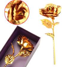 Premium 24K Gold Plated Dipped Handcrafted Artificial Rose Romantic Gift for Her picture