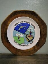 Vtg 1969 Cherry's Sporting Goods 40th Anniversary Advertising Plate Geneseo ILL picture