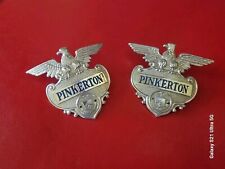 2 Vintage Pinkerton Security Service Hat Badge Obsolete Badge picture