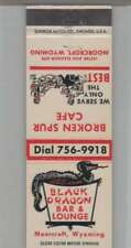 Matchbook Cover - Dragon - Black Dragon Bar & Lounge Moorcroft, WY picture