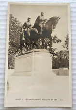Vintage RPPC Robert E Lee Monument Statue Dallas TX Removed Unposted picture