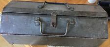 Vintage Antique Metal/steel Tool Box Toolbox Bi Fold Top with insert tray 1930’s picture