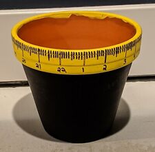Hand painted ceramic teacher flower pot - painted ruler picture