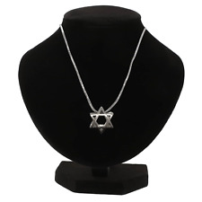 Jewish Necklace 3D Pendant Star of David Magen Steel Israel Judaica Jewelry picture