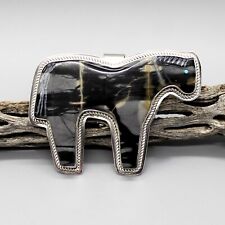 NAVAJO-LARGE STERLING SILVER & PICASSO MARBLE HORSE PENDANT by MARVIN PINTO picture