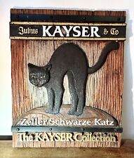Vintage Julius Kayser & Co Wall Plaque Sign Zeller Schwarze Kartz Black Cat RARE picture