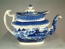 Antiq Adams Pottery Oriental Pattern Teapot Staffordshire English Early Transfer picture