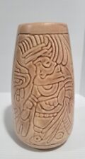 Vintage MCM  Aztec/Mayan Design Ceramic Vase  USA Made  Symbolic Rare Color picture