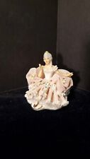 Vintage Sandizell Porcelain Lady Figurine W/Pink Lace Dress picture