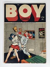 BOY COMICS #24 Golden-Age 1948 Bondage Cover Holocaust Concentration Camp Issue picture