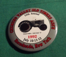 Antique Tractor 15th Annual Old Timers Show 1992 Pinback Button Horseheads NY picture