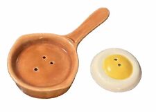 Vintage 1950’s Frying Pan and Fried Egg Salt & Pepper Shakers Pre Owned picture