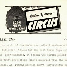 Scarce Yankee Patterson Circus Letterhead 1947 - VGC picture