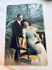 Antique Postcard Beautiful Couple In Moonlight #567 picture
