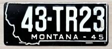 1945 Montana Trailer License Plate -  Excellent Original Paint Condition picture