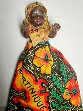 Vintage Martinique Celluloid Plastic Girl Doll Black Ethnic Clothes Jewelry picture