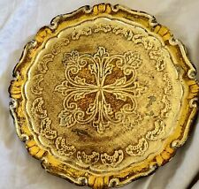Vintage Florentine Hand Carved Wood Plate/tray picture