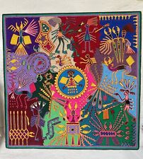 Huichol Peyote Yarn Painting by Eligio Carrillo Vicente 24x24