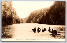 Canoeing Petawawa River Lake Traverse Ontario Canada 1941 Real Photo RPPC picture