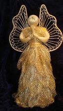 SPARKLING WICKER ANGEL ~ TREE TOPPER ~ 9.5”x5.25”~ ABSOLUTELY GORGEOUS ~ VGC ~ picture
