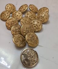 Lg Lot Of 15 + 1 C22  Gold Korean War Army Buttons Lg picture