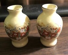 Pair of Vintage Ceramic Porcelain Mini Vase Urns Made in Japan picture