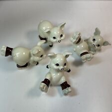 Vtg QQ Quan Quan Ceramic Anthropomorphic Pig Brown Roller Skates Figurine Japan  picture