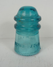 Hemmingray No. 9 Vintage Glass Insulator Aqua Blue picture