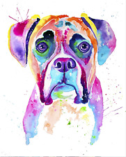 Boxer Watercolor Print, Boxer Dog, Boxer Dog Gifts, Boxer Dog Art, Boxer Paintin picture