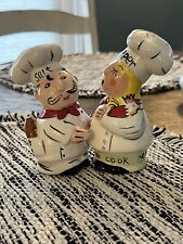 Vintage Ceramic Fat Chef Salt and Pepper Shakers 5