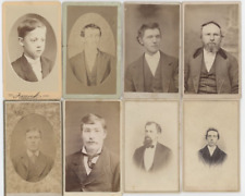8 Lot CDV Photos Boy Men Victorian Portraits Iowa, Illinois, California picture