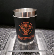Jagermeister Embossed Leatherette Wrapped Stainless Steel Shot Glass picture