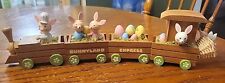 Vintage Enesco BUNNYLAND EXPRESS Wooden Train Easter Decor 1983  picture