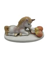 Vintage Willitts Porcelain Unicorn Figurine Whimsical Baby Chick Scene picture