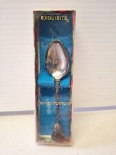 Exquisite Silver Plated Scottish Amethyst Thistle Spoon with Original Box picture