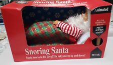 Gemmy Animated Snoring Santa Sleeping in Bed Christmas Decoration 1993 In Box picture