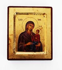 Greek Russian Orthodox Handmade Wooden Icon Saint Anna 12.5x10cm picture