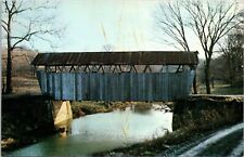 Postcard Bourbon County Levy Kentucky Covered Bridge Boones Creek Vintage UNP picture
