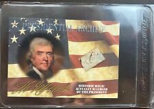 THOMAS JEFFERSON RELIC CARD HANDLED BY THE PRESIDENT ARCHIVE Handwritten picture