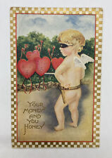 Vintage Victorian Postcard Your Money and You Honey Cupid W/ Blindfold Unposted picture