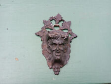 rare Antique Original DEVIL SATAN LUCIFER DEMON HEAD Wall MATCH SAFE HOLDER picture