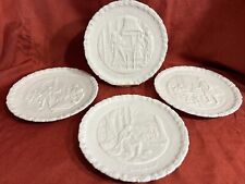 Set of 4 Fenton Colonial White Milk Glass Bicentennial Commemorative 8” Plates picture