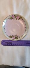 Vintage Fine China Saucer hand painted pink roses gold Unmarked picture