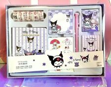 Sanrio Kuromi Stationary Kit 7 Piece Set Purple Small Books, Pen, Stickers picture