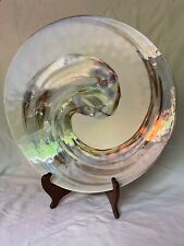 Yalos Casa Murano Glass Large Curved Seashell-Shaped Iridescent Centerpiece Bowl picture