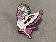 Cherish The Love Mo x Up North White Pink Glitter Chief Dove Black Hat pin picture