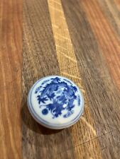 Chinese Vintage Small Blue & White Porcelain Seal Paste Box picture