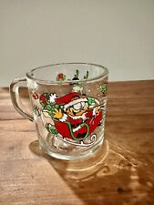 1978 Vintage Christmas Garfield Santa & Odie Reindeer Rocks Juice Glass GUC picture
