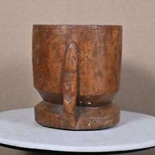 Indian Vintage Wooden Himachal Storage Water Pot handmade OKHALI PLANTER 8.48 kg picture