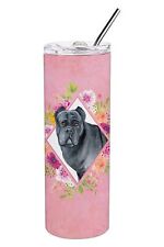Cane Corso Pink Flowers Stainless Steel 20 oz Skinny Tumbler CK4125TBL20 New picture